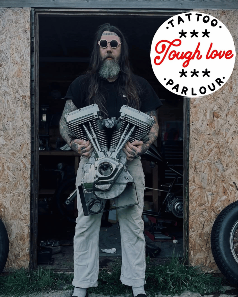 Argo, tattoo artist and owner of Tough Love Tattoo Parlour in Abergavenny